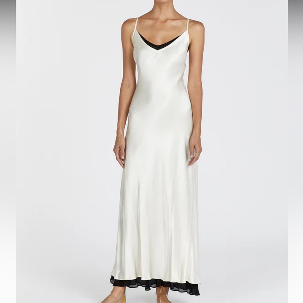 Dissh Fay Satin V Neck Slip Dress Size 4 in Cream